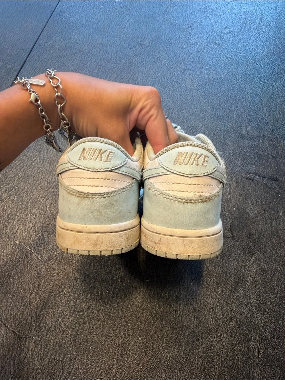 Nike Kids' Low-Top Sneakers in Light Blue and White size 2.5Y